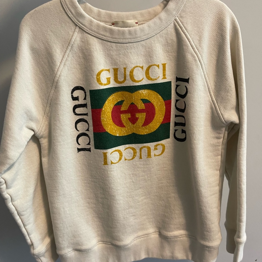 Gucci Kids Cream Logo Sweater
